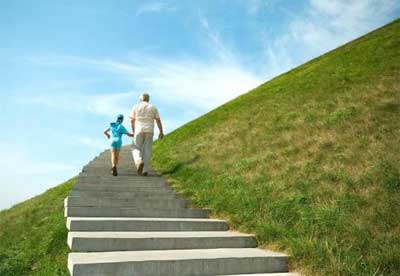 Grandfather and girl