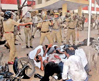 Police attack on advocates