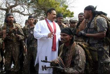 Rajapakse with srilankan army