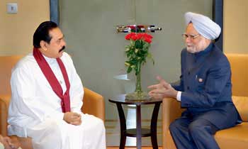 Rajapakse and Manmohan Singh