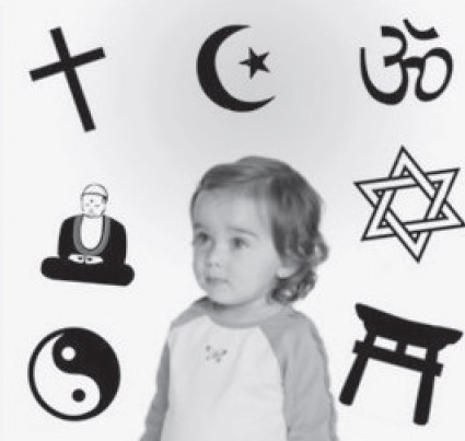 child with religious symbols