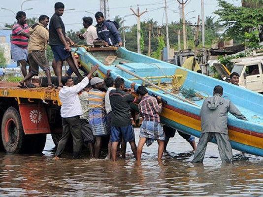 chennai flood boat