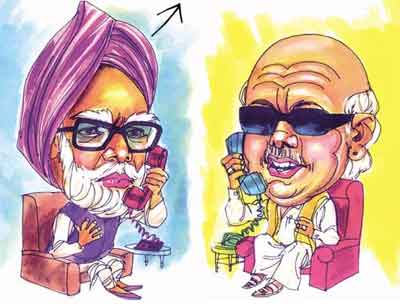 Manmohan singh and Karunanidhi