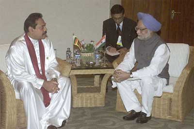 Rajapakse and Manmohan Singh