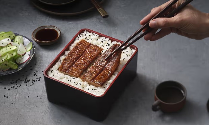 marinated grilled eel over rice
