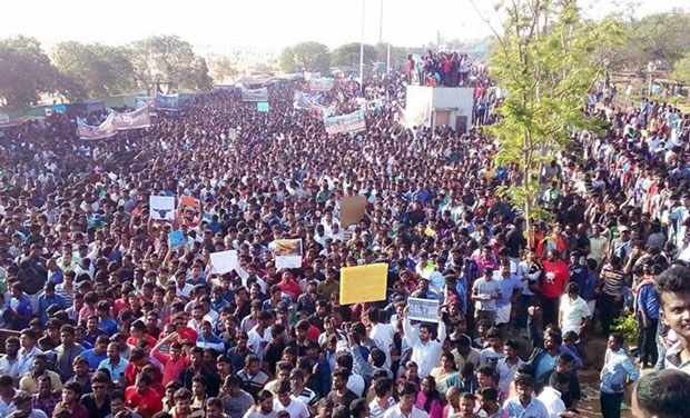 jallikattu supporters at marina