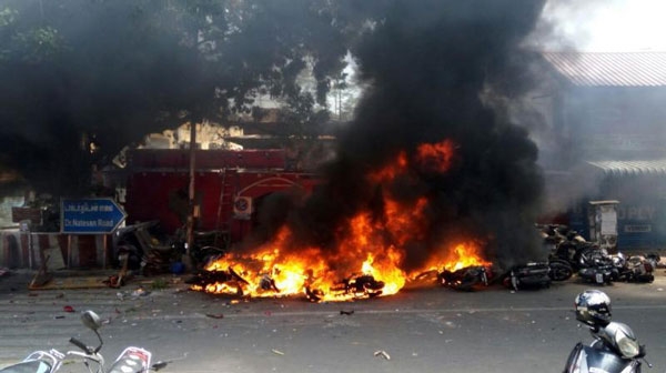 police station burnt