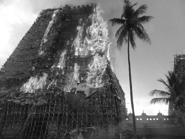 temple burning