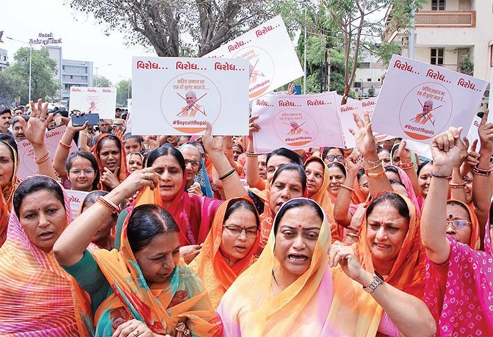 agitation against bjp candidate