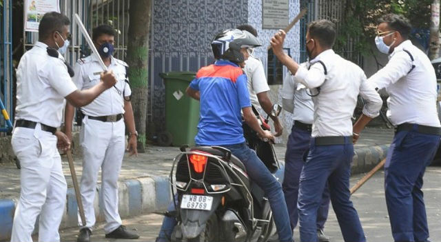 corona kolkata police attack on youth