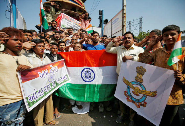 indians celebrating air strike