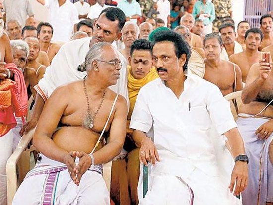 Stalin at temple