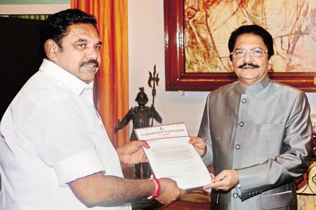 edappadi palanisamy and governor vidyasagar rao