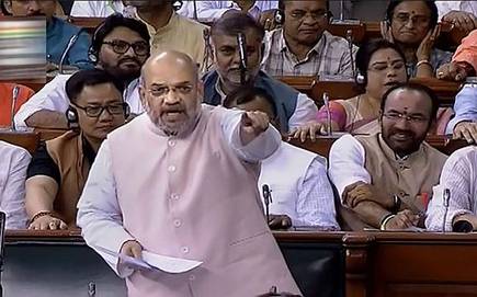 Amit Shah in parliament