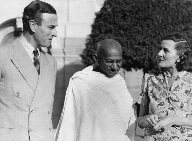 Gandhi with Lord and Lady Mountbatten