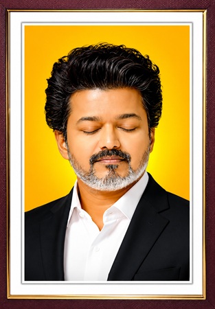 vijay closing his eyes