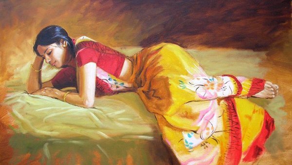 lonely girl painting