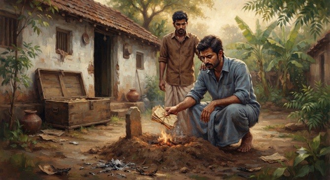 men in backyard