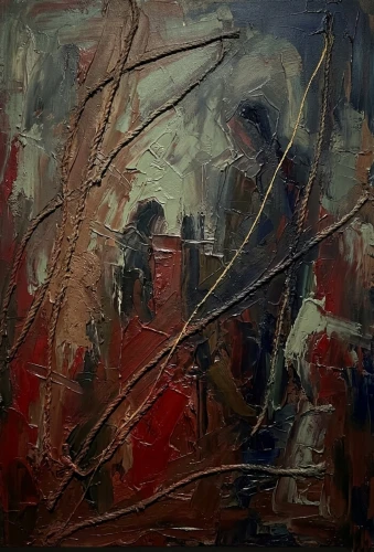 two people abstract paintings