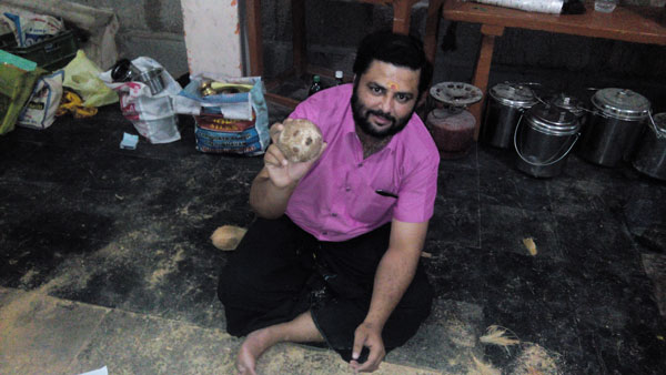 saravanan with cocunut