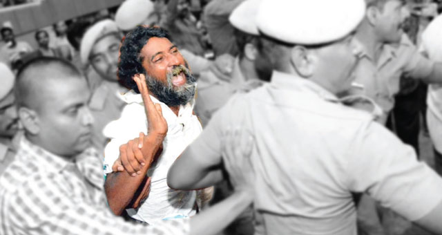 mugilan with police